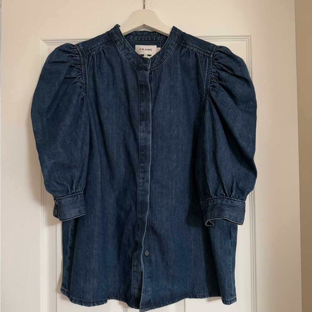 FRAME Denim Puff Sleeve Shirt